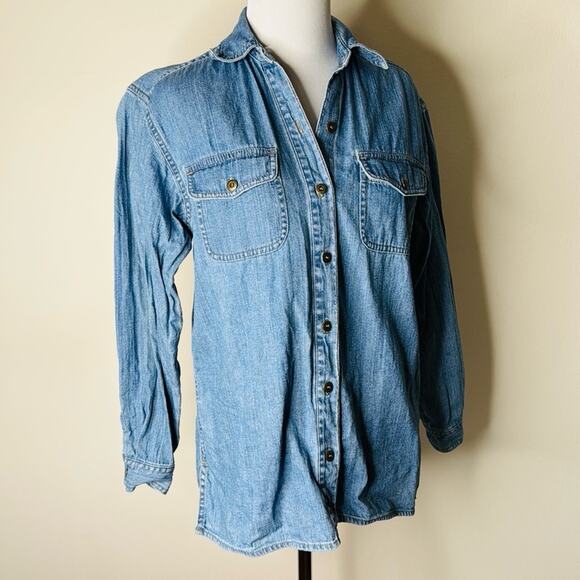 Liz Claiborne Liz Wear Vintage Denim Button Down Shirt - Picture 2 of 5